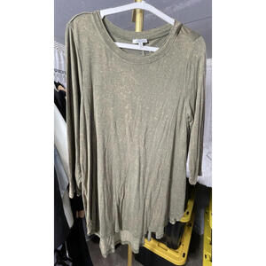 Jodifl Green Tunic Shirt Knit Long Sleeve Boutique Top Women's Sz Small